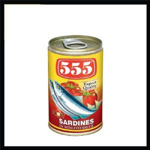 555 Hot Sardines in Tomato Sauce 155g